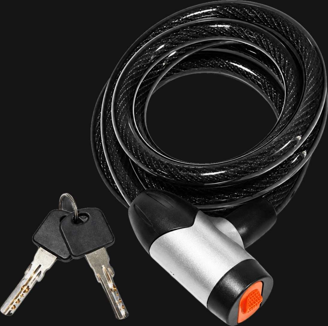 Cadeado Espiral 12x1500mm com Chave e Protetor Tambor da Chave Padrão