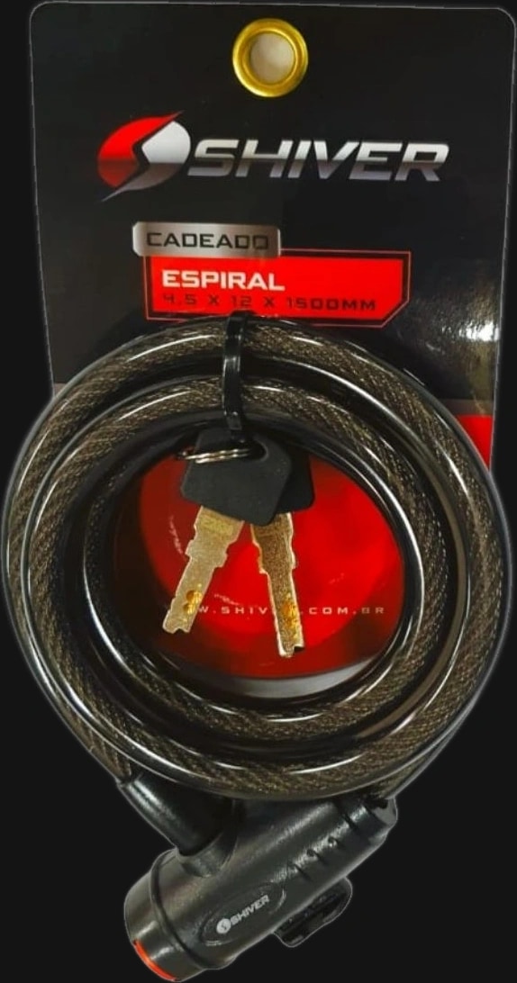 Cadeado Espiral 12x1500mm Protetor Tambor da Chave Padrão