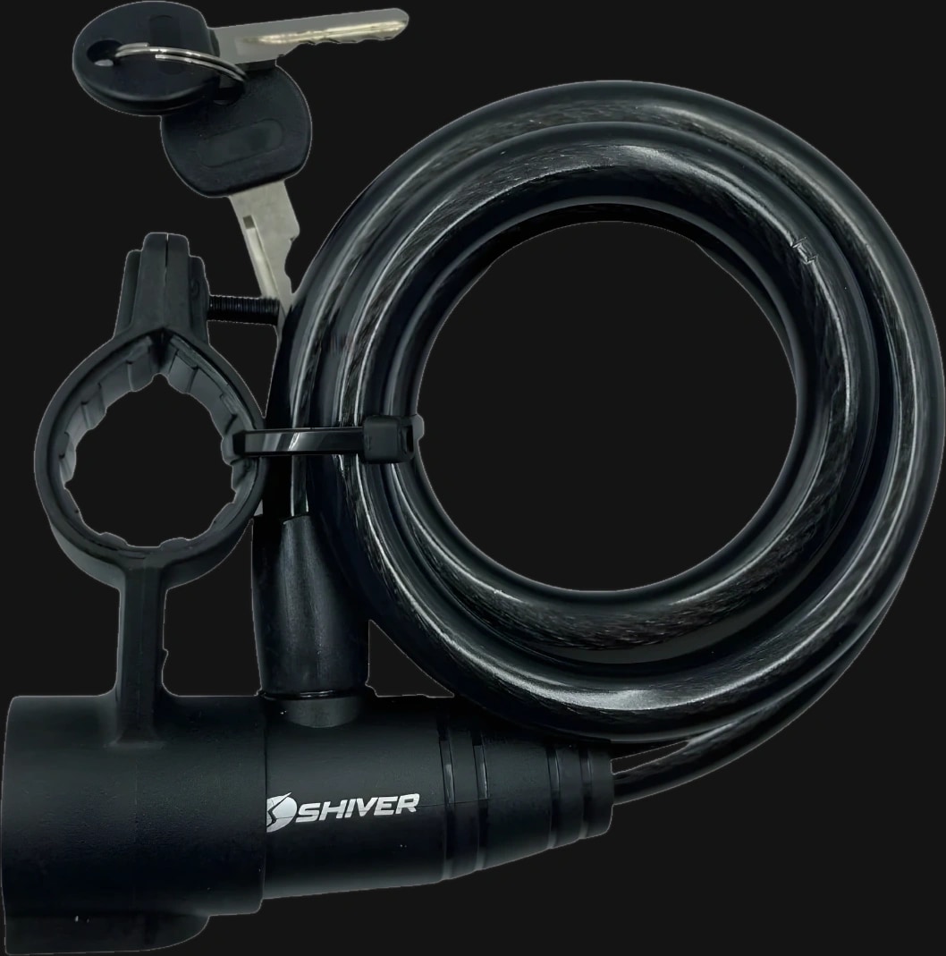 Cadeado Espiral 6x1000mm com Chave e Suporte Fumê Padrão