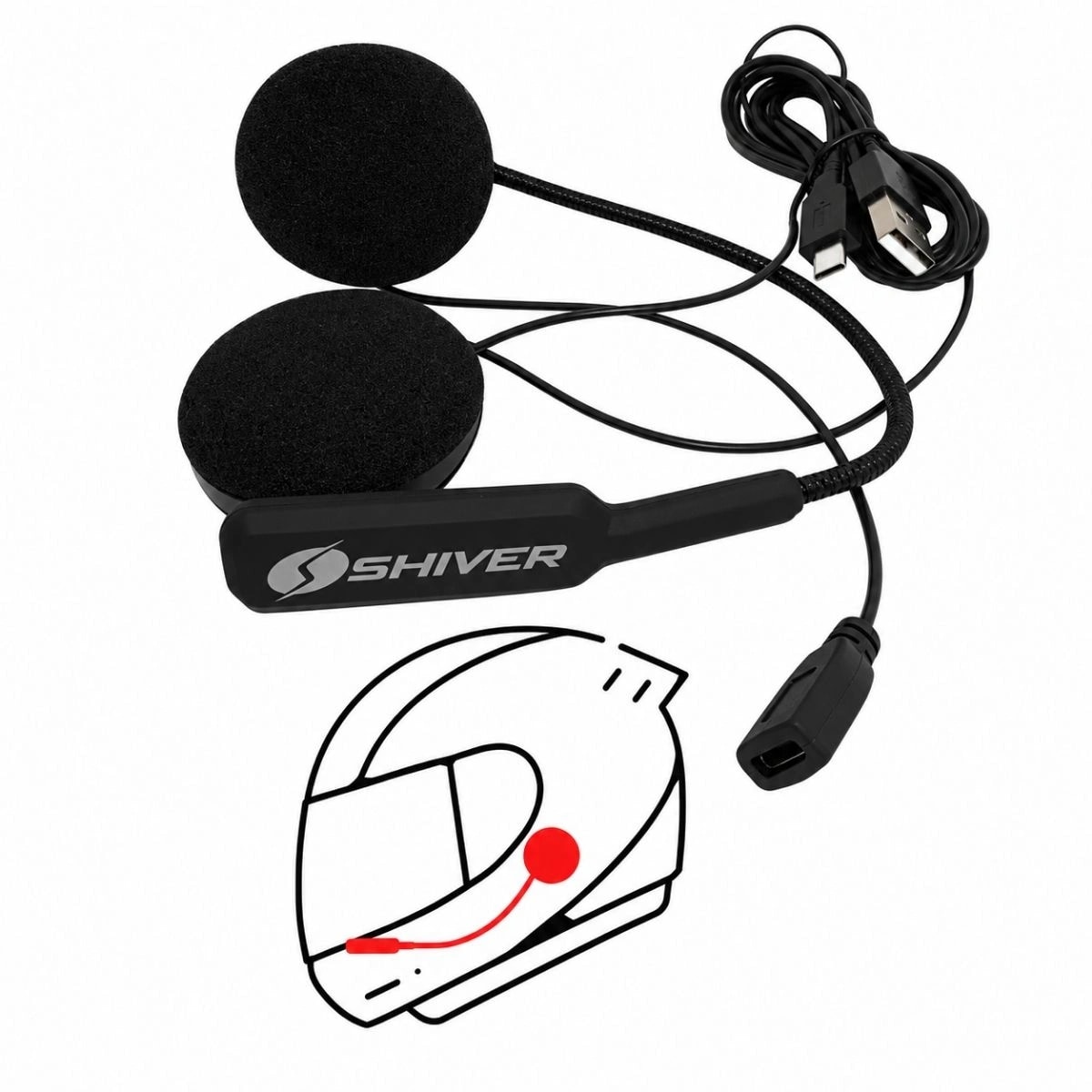 Fone de Ouvido S6 com Microfone para Capacete Moto Interno Padrão