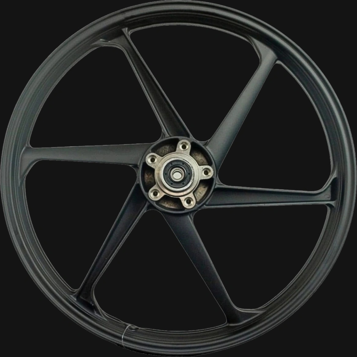 Roda Dianteira TITAN150 TITAN125 (Adaptação) 6 Pontas Preto Freio Disco com Rolamentos Padrão