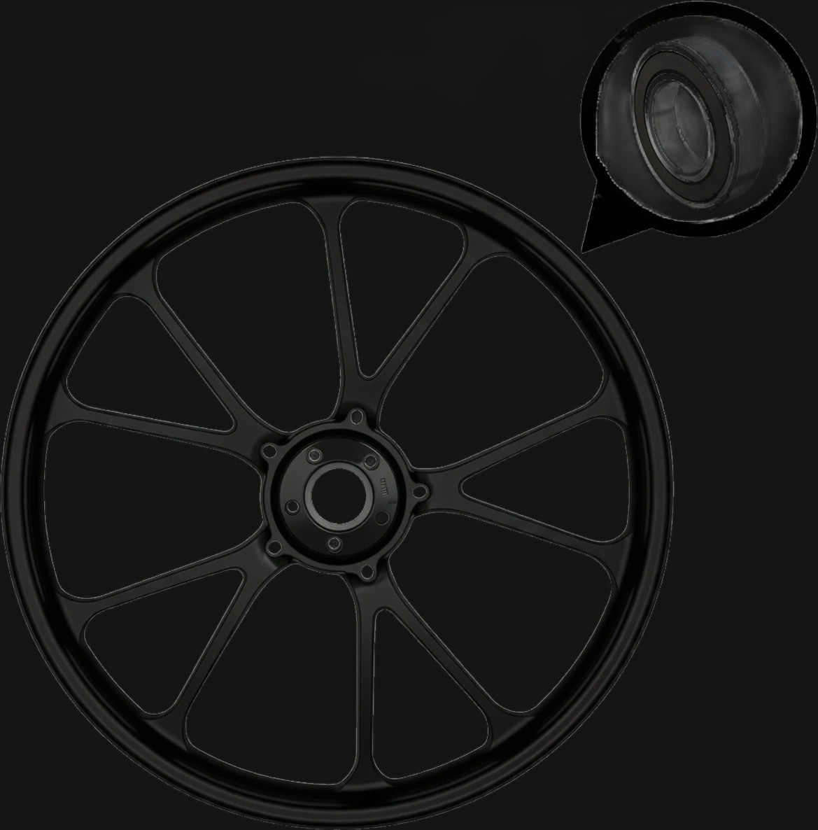 Roda Dianteira TITAN150 TITAN125 (Adaptação) V Shape Preto Freio Disco sem Câmara com Rolamentos Padrão